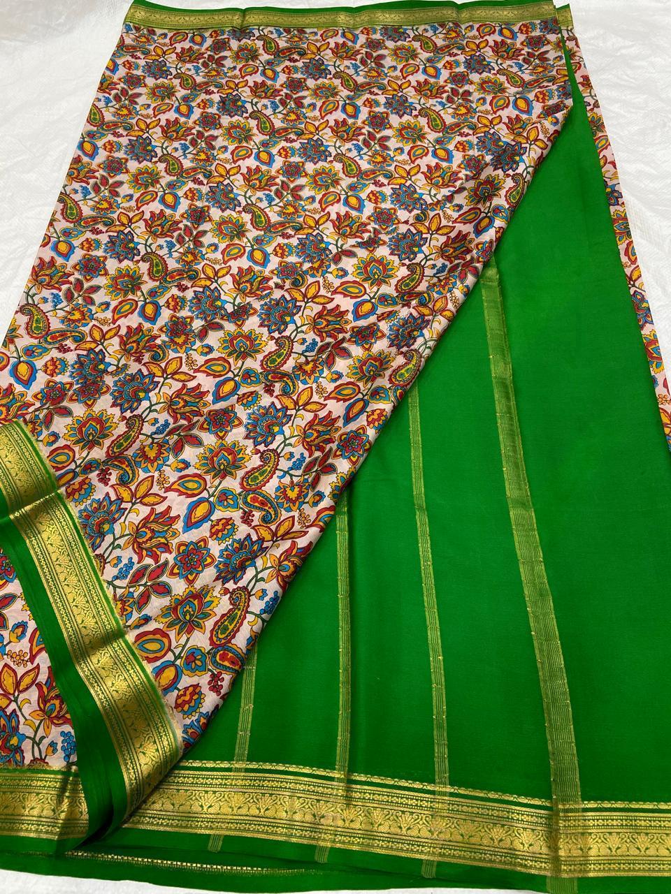 PAVITRA PURE KUBERA PATTU PATTERN SAREE DIGITAL PRINT (Copy)