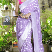 PURE CREPE SILK ZARI BUTTIES RICH PALLU WITH BLOUSE
