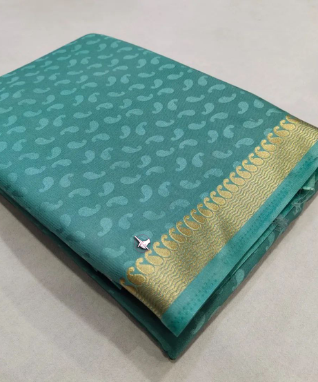 Mysore crepe soft silks with line pallu