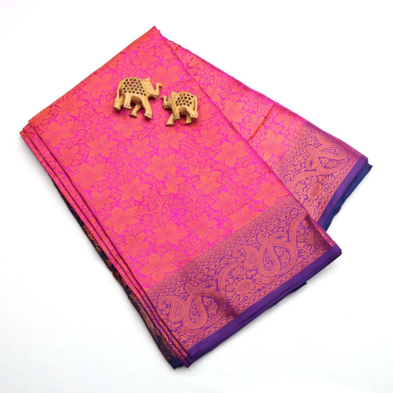 Bridal  wear kasavu border silk sarees