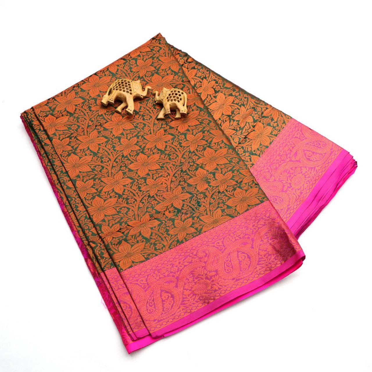 Bridal  wear kasavu border silk sarees