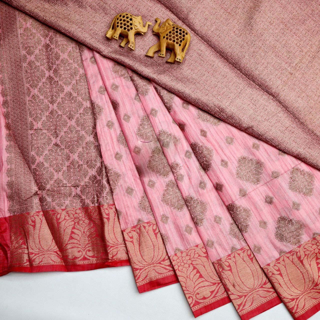 Bridal  wear zari border & thread work silk sarees