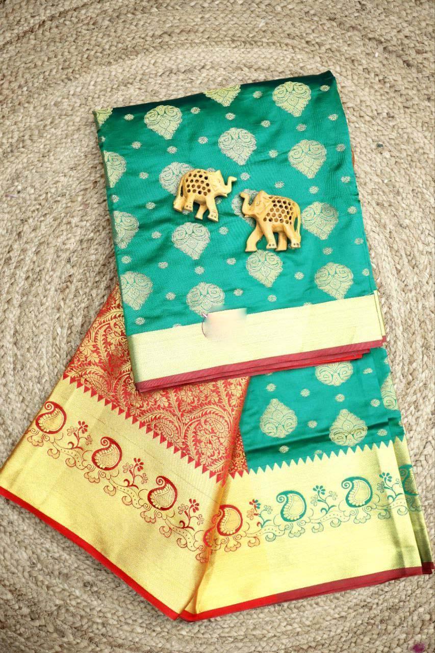Bridal wear zari border  work silk sarees