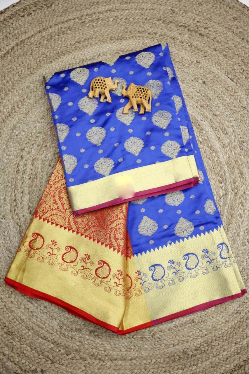 Bridal wear zari border  work silk sarees