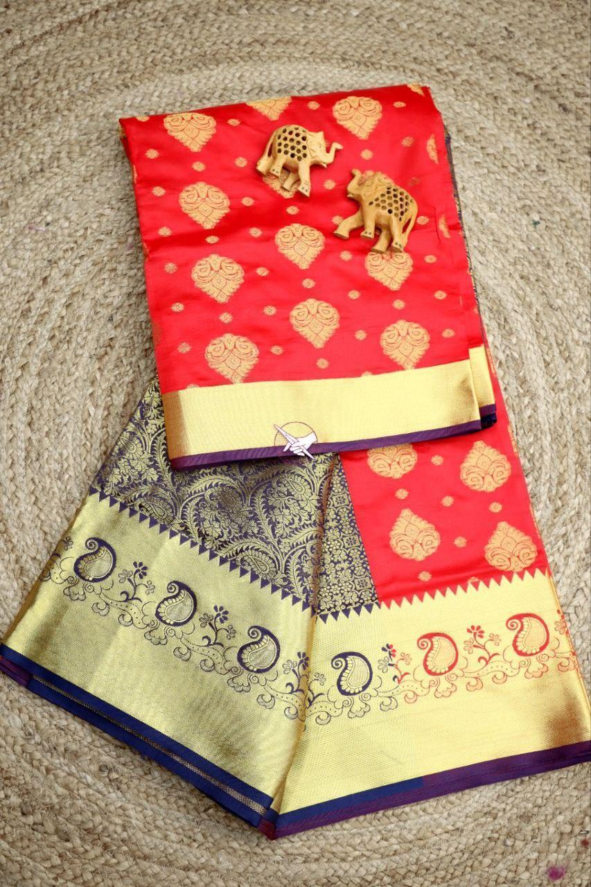Bridal wear zari border  work silk sarees