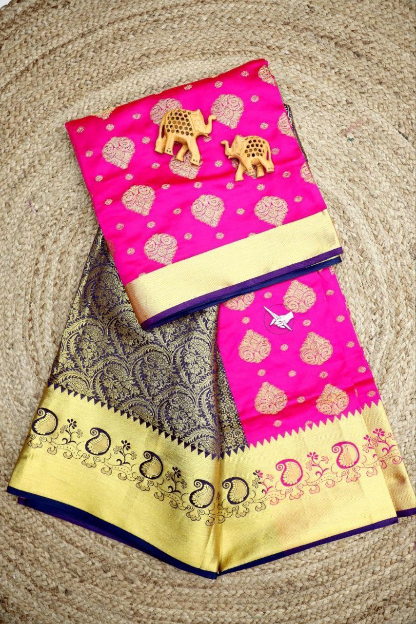 Bridal wear zari border  work silk sarees