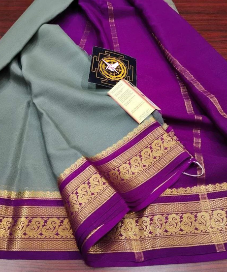 Exclusive Mysore Crepe Soft  Silk Sarees