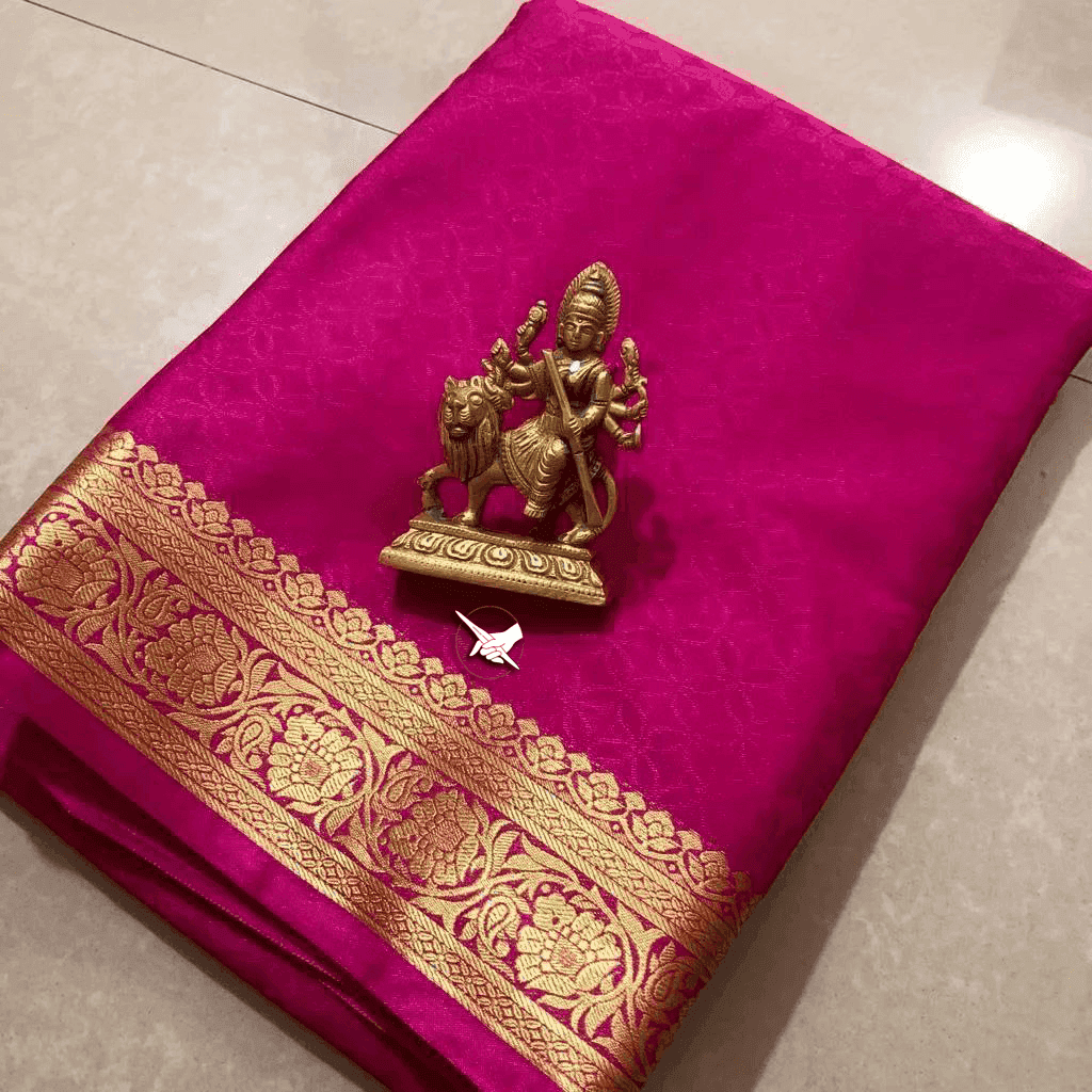 Traditional Mysore silk sarees in beautiful zari border