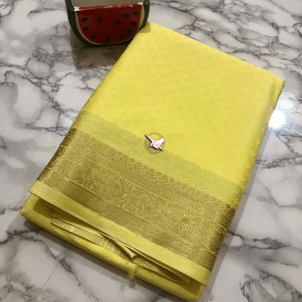 Heritage Drape: Mysore Crepe with Elegant Lines