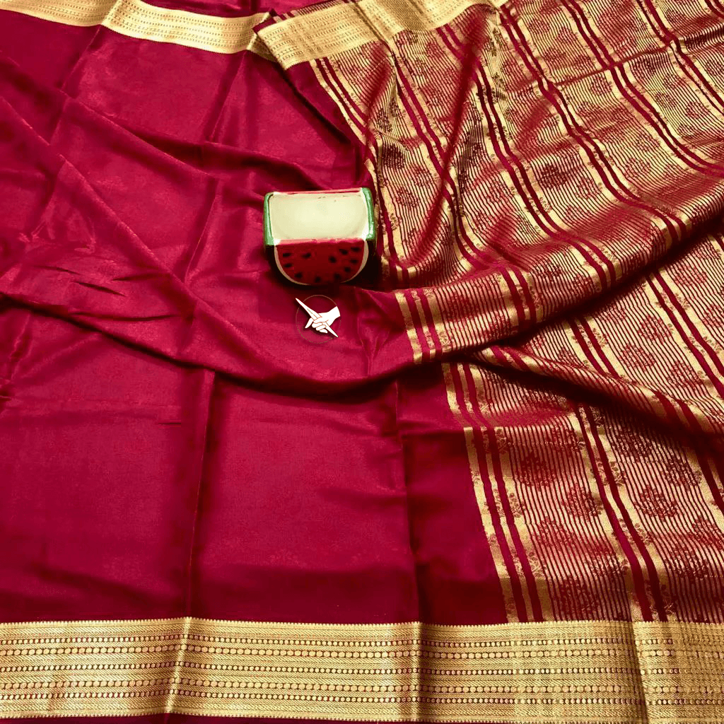 Traditional Mysore silk sarees in beautiful zari border