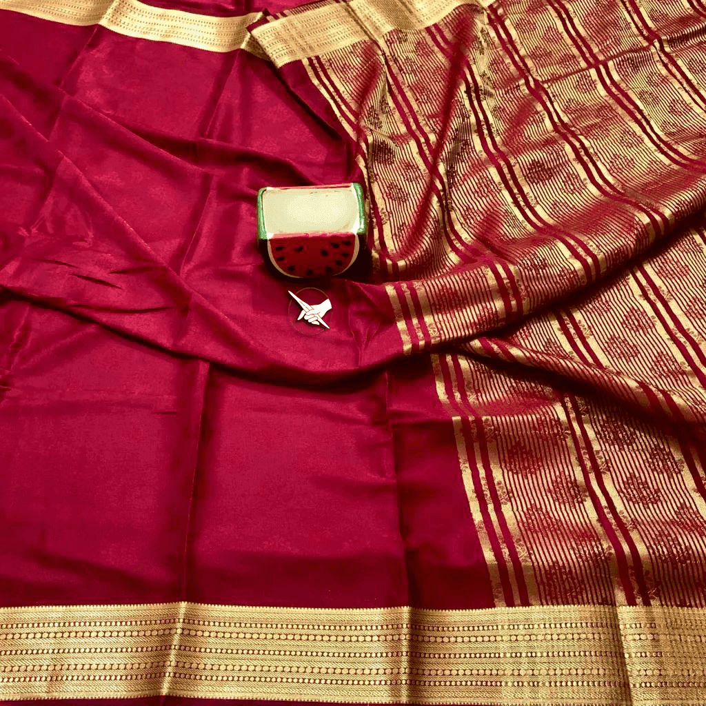 Glistening Grace: Mysore Crepe Soft Silk Saree