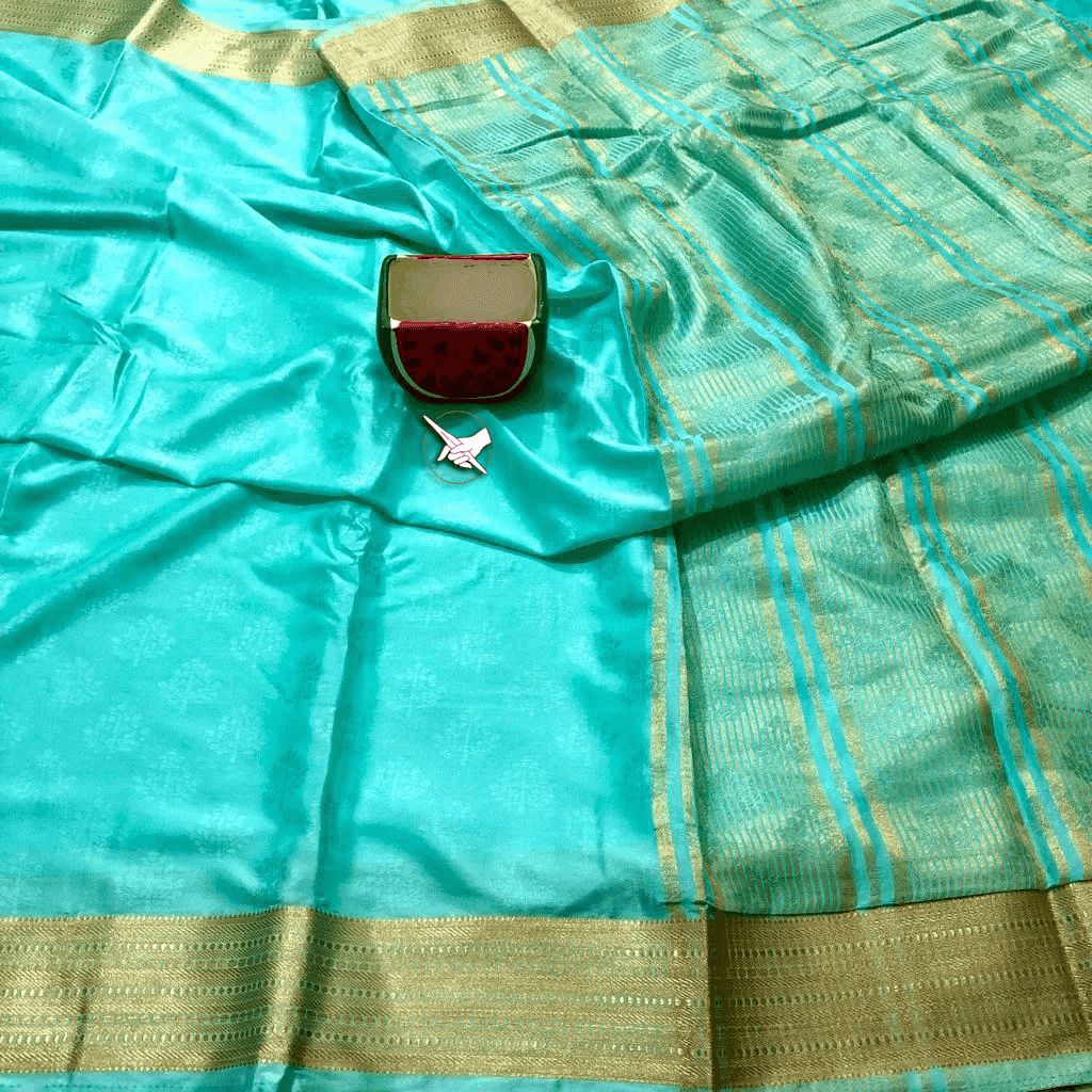 Glistening Grace: Mysore Crepe Soft Silk Saree