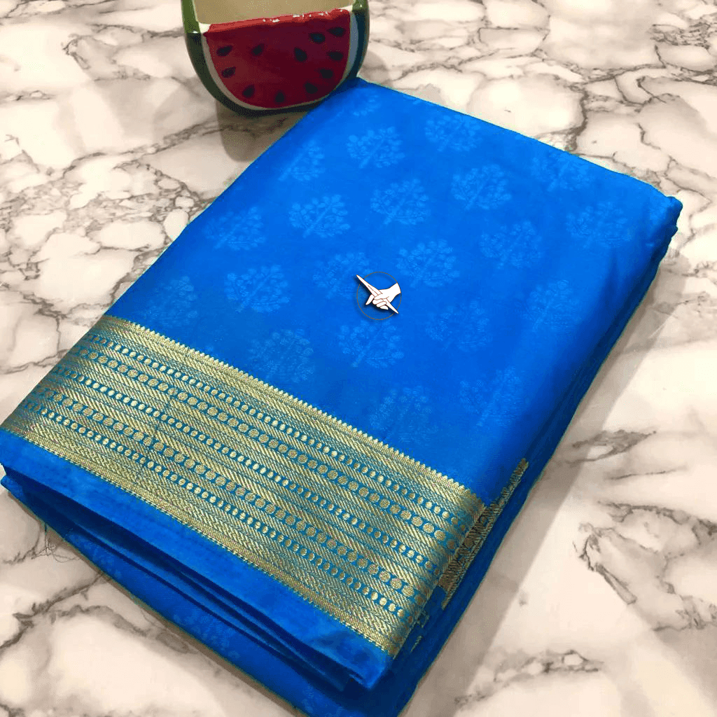Glistening Grace: Mysore Crepe Soft Silk Saree