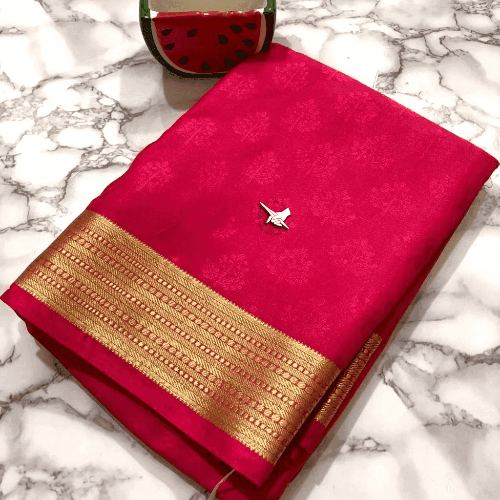 Traditional Mysore silk sarees in beautiful zari border