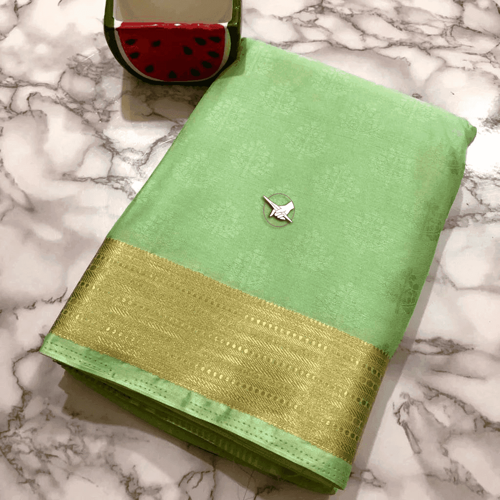 Glistening Grace: Mysore Crepe Soft Silk Saree