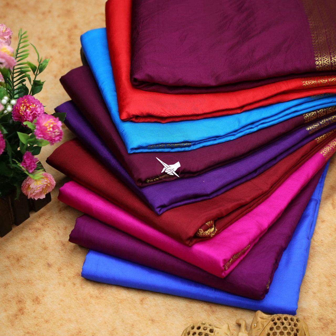 Traditional Mysore silk sarees in beautiful zari border