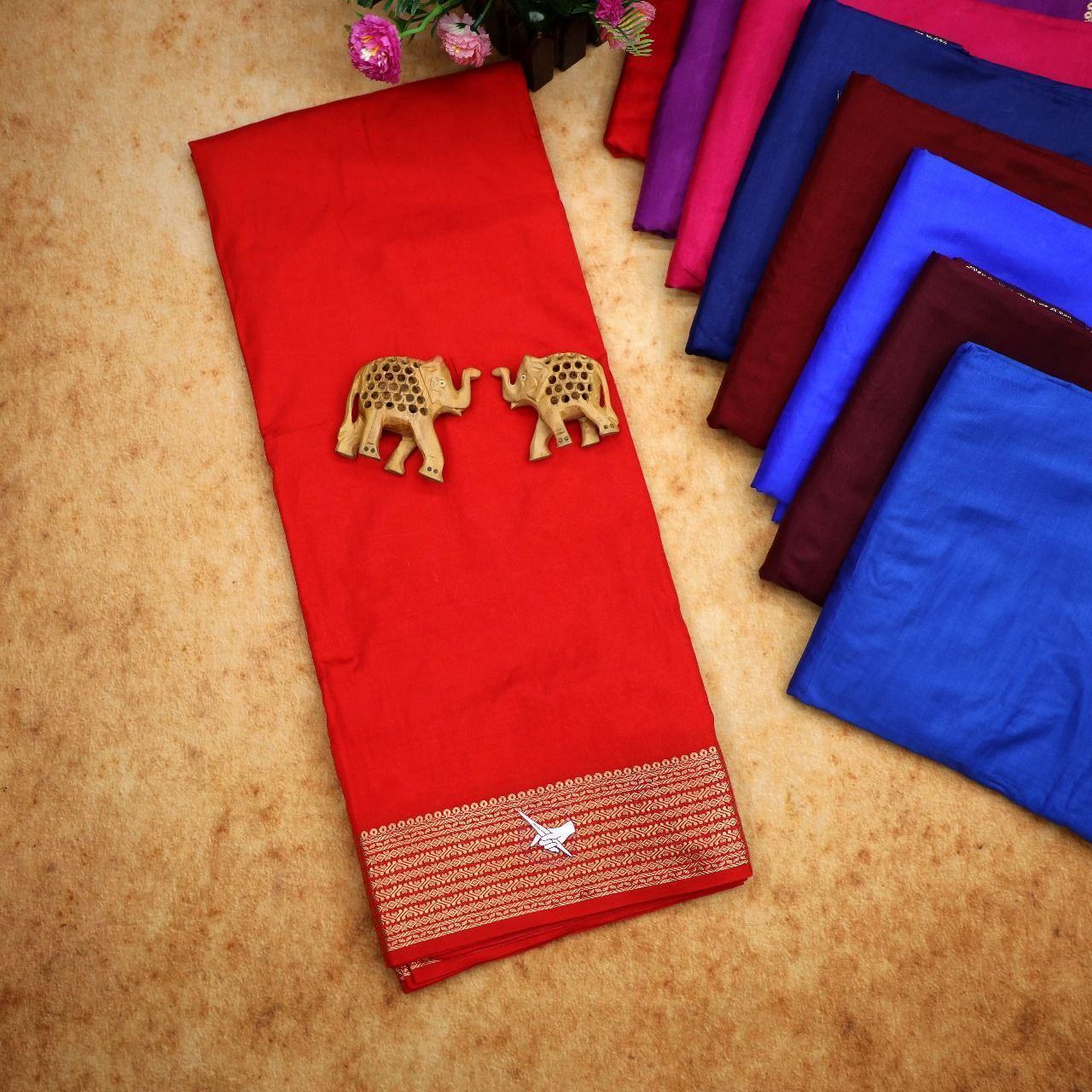 Traditional Mysore silk sarees in beautiful zari border