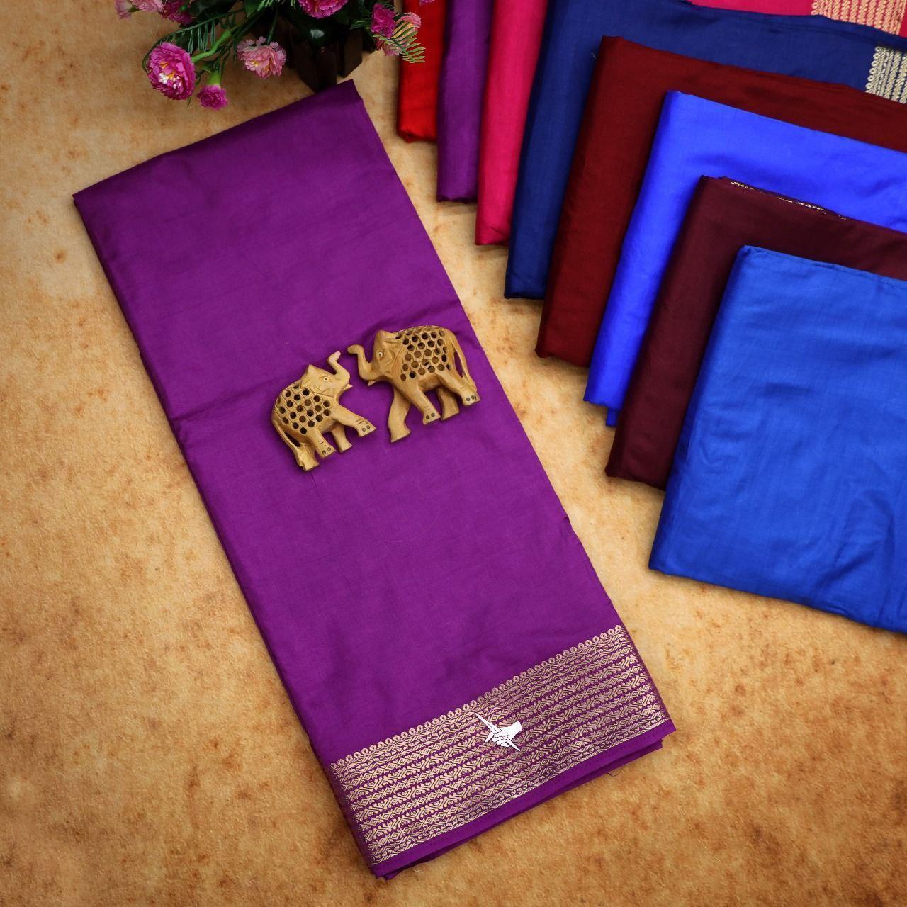 Traditional Mysore silk sarees in beautiful zari border