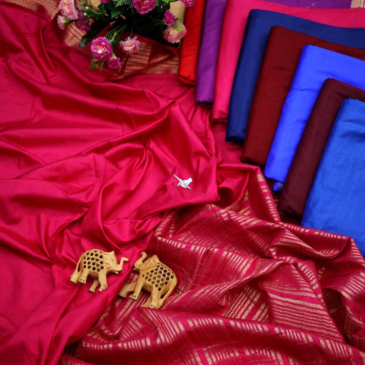 Traditional Mysore silk sarees in beautiful zari border