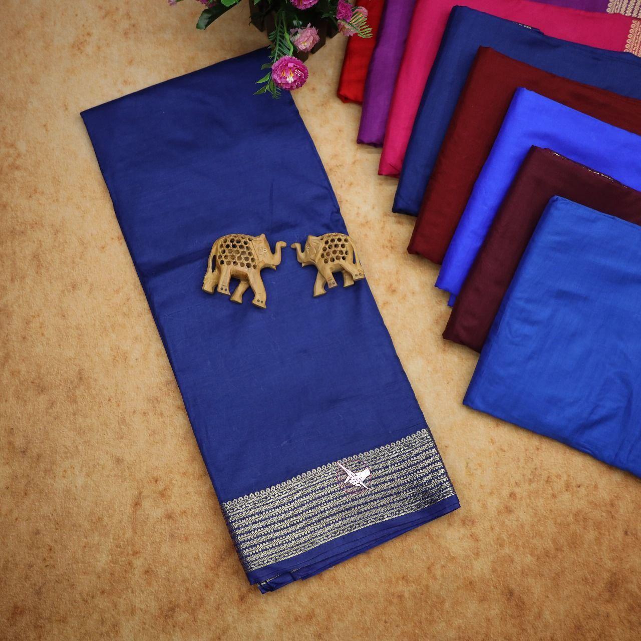 Traditional Mysore silk sarees in beautiful zari border