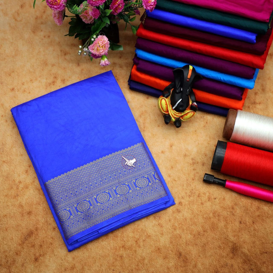 Traditional Mysore silk sarees in beautiful zari border