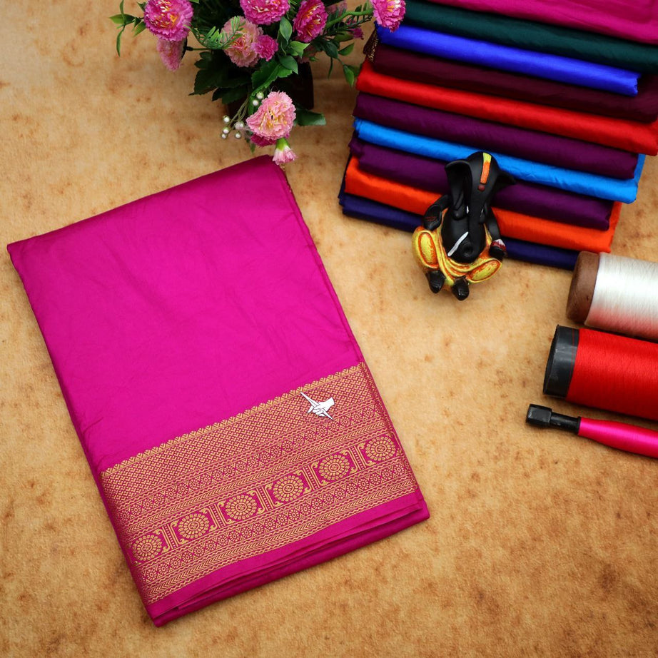 Traditional Mysore silk sarees in beautiful zari border