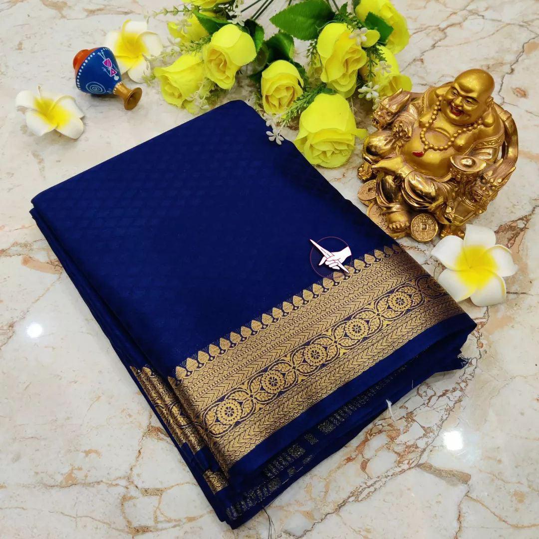 Majestic Mysore: Crepe Silk with Signature Lines