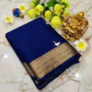 Silken Symphony: Mysore Crepe with Lined Elegance