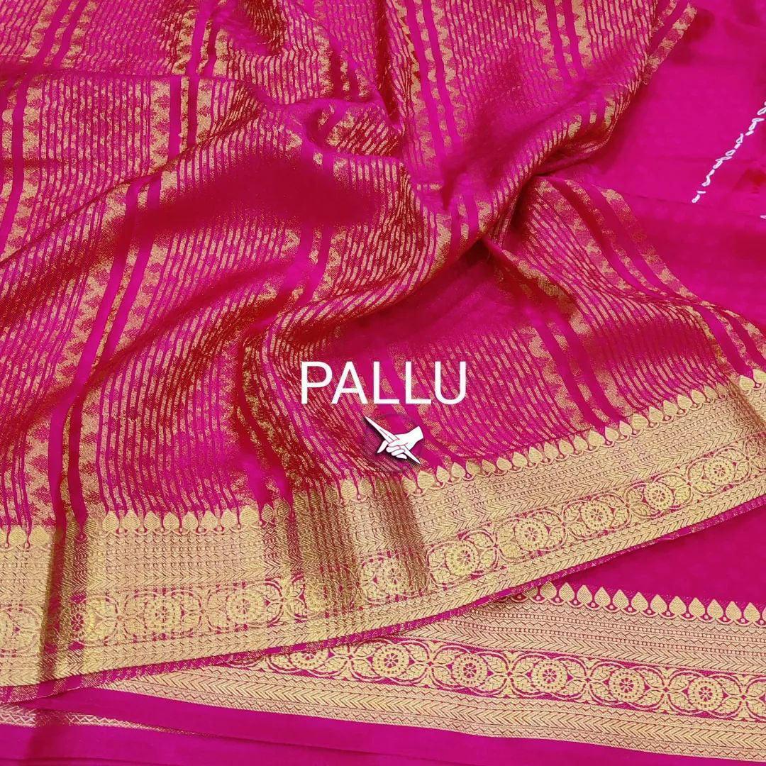 Majestic Mysore: Crepe Silk with Signature Lines