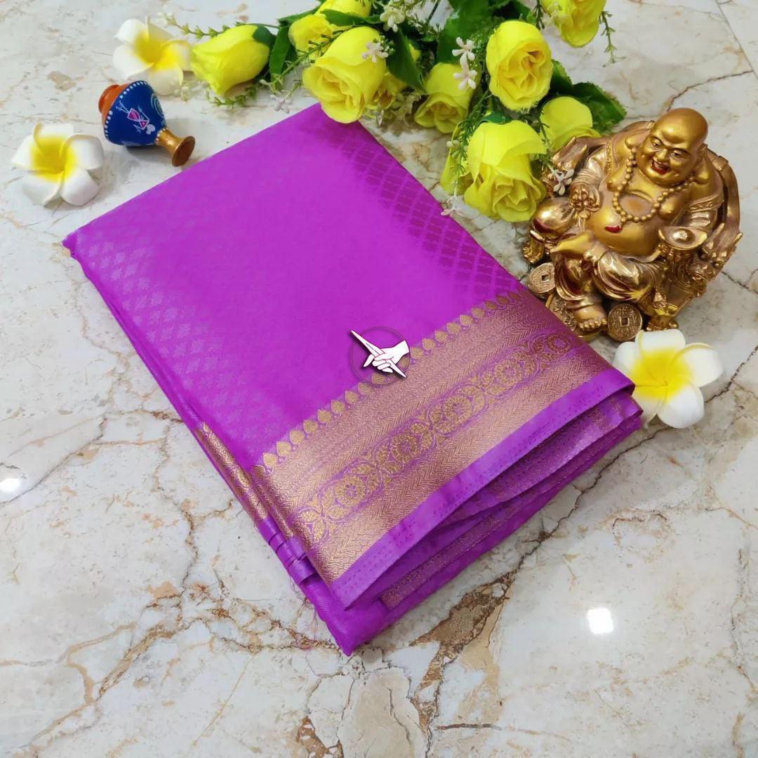 Traditional Mysore silk sarees in beautiful zari border