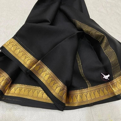 Traditional Mysore silk sarees in beautiful zari border