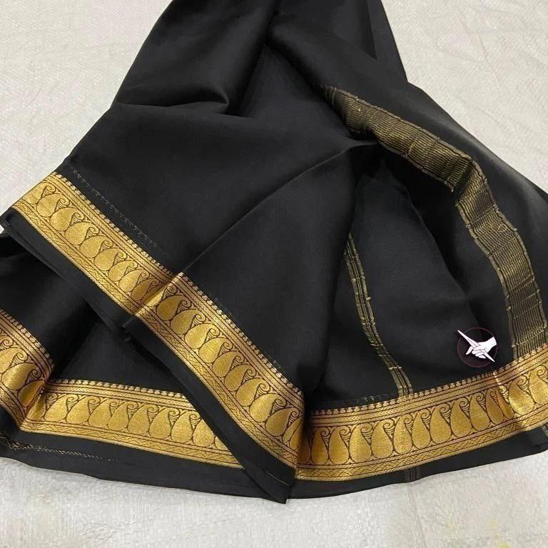 Traditional Mysore silk sarees in beautiful zari border