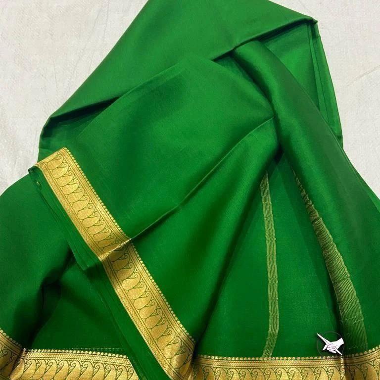 Traditional Mysore silk sarees in beautiful zari border