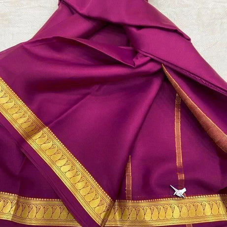 Traditional Mysore silk sarees in beautiful zari border