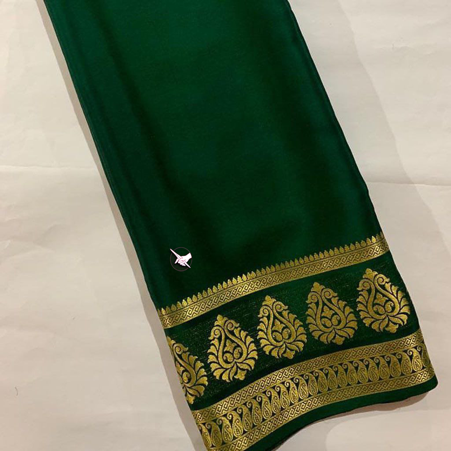 Traditional Mysore silk sarees in beautiful zari border