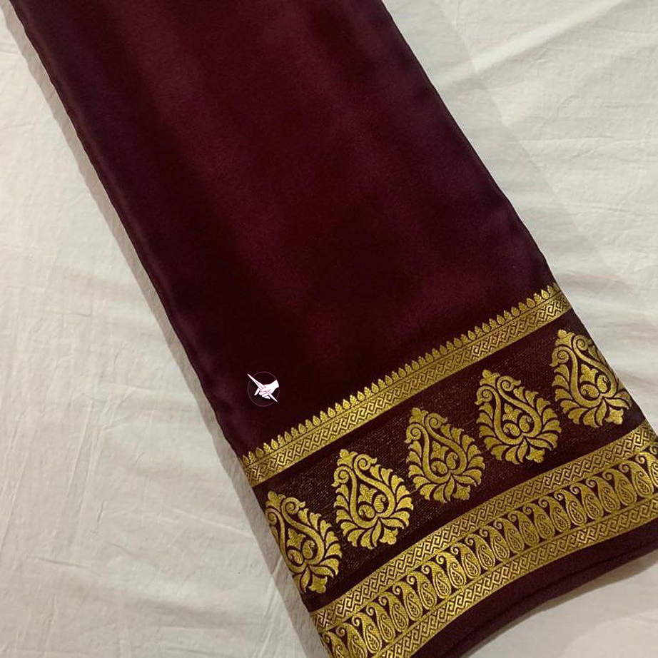 Traditional Mysore silk sarees in beautiful zari border