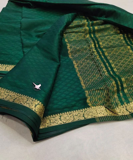 mysore crepe soft silks with line pallu