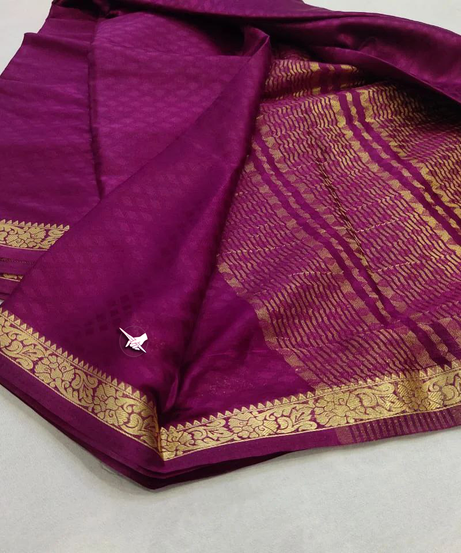 mysore crepe soft silks with line pallu