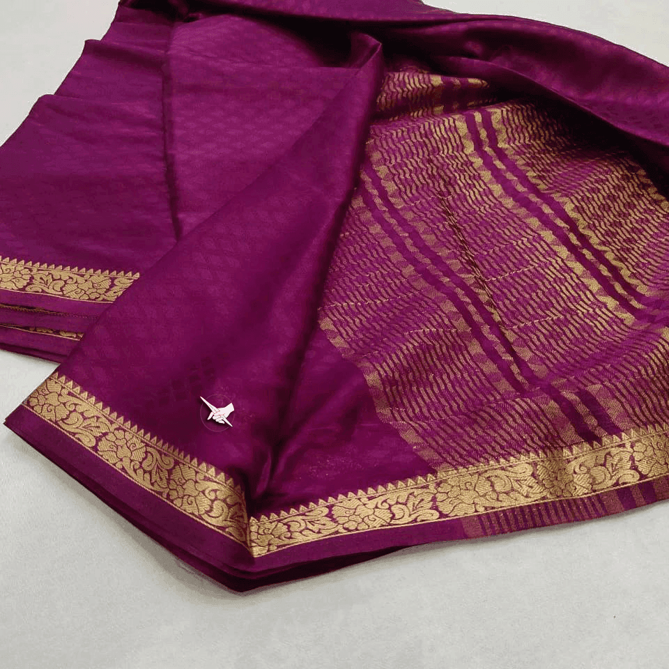 Ethereal Elegance: Soft Silk with Line Pallu