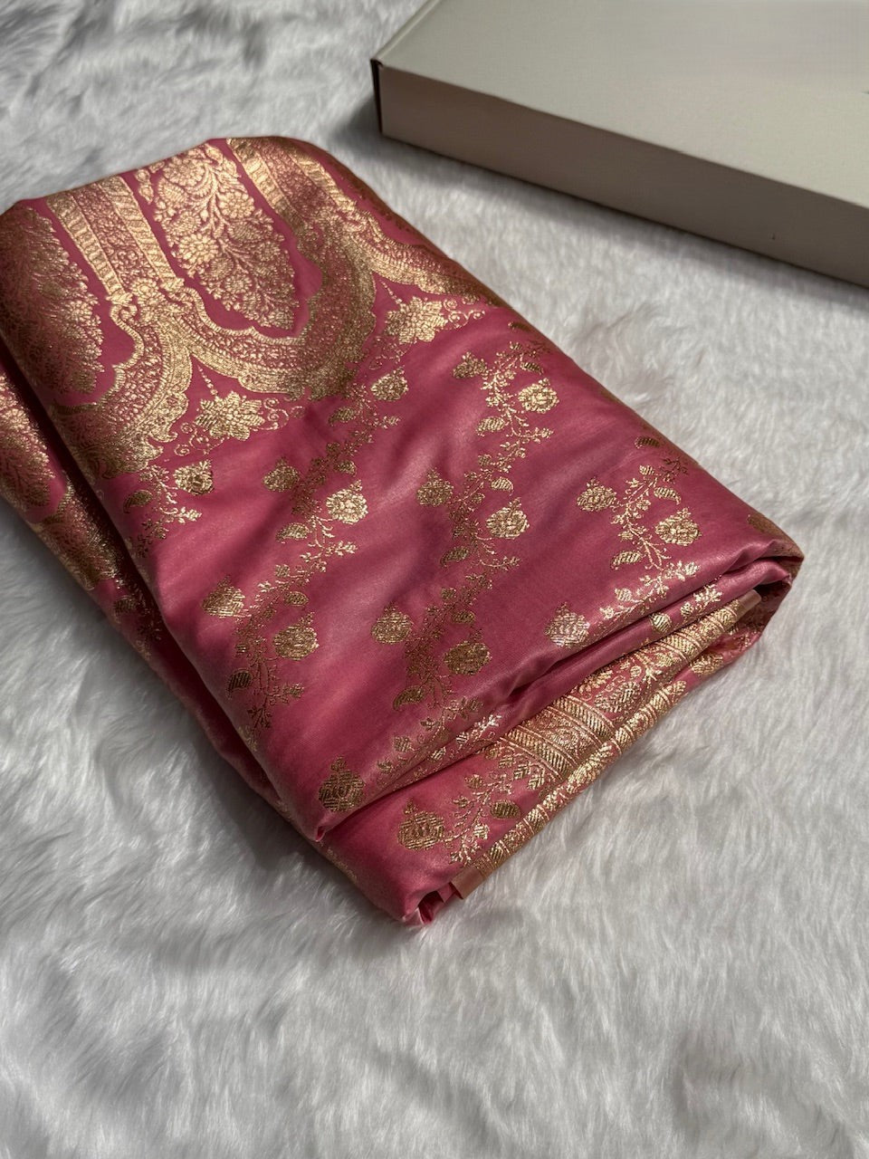 Banarasi Cross Jaal Satin Katan Silk Saree | Jacquard Woven Traditional Banarasi Saree