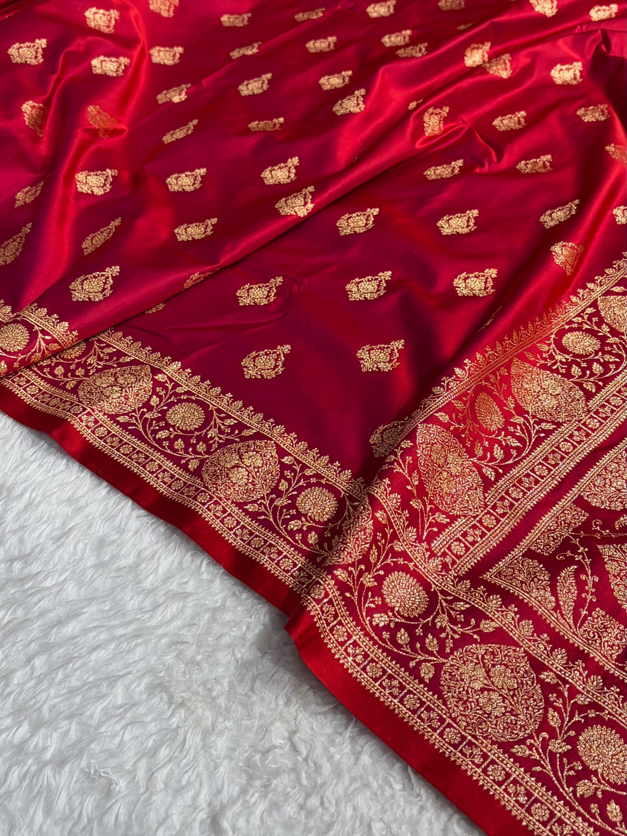 Mysorepattu Premium Satin Katan Silk Saree for Women | Jacquard Loom Woven Designer Saree
