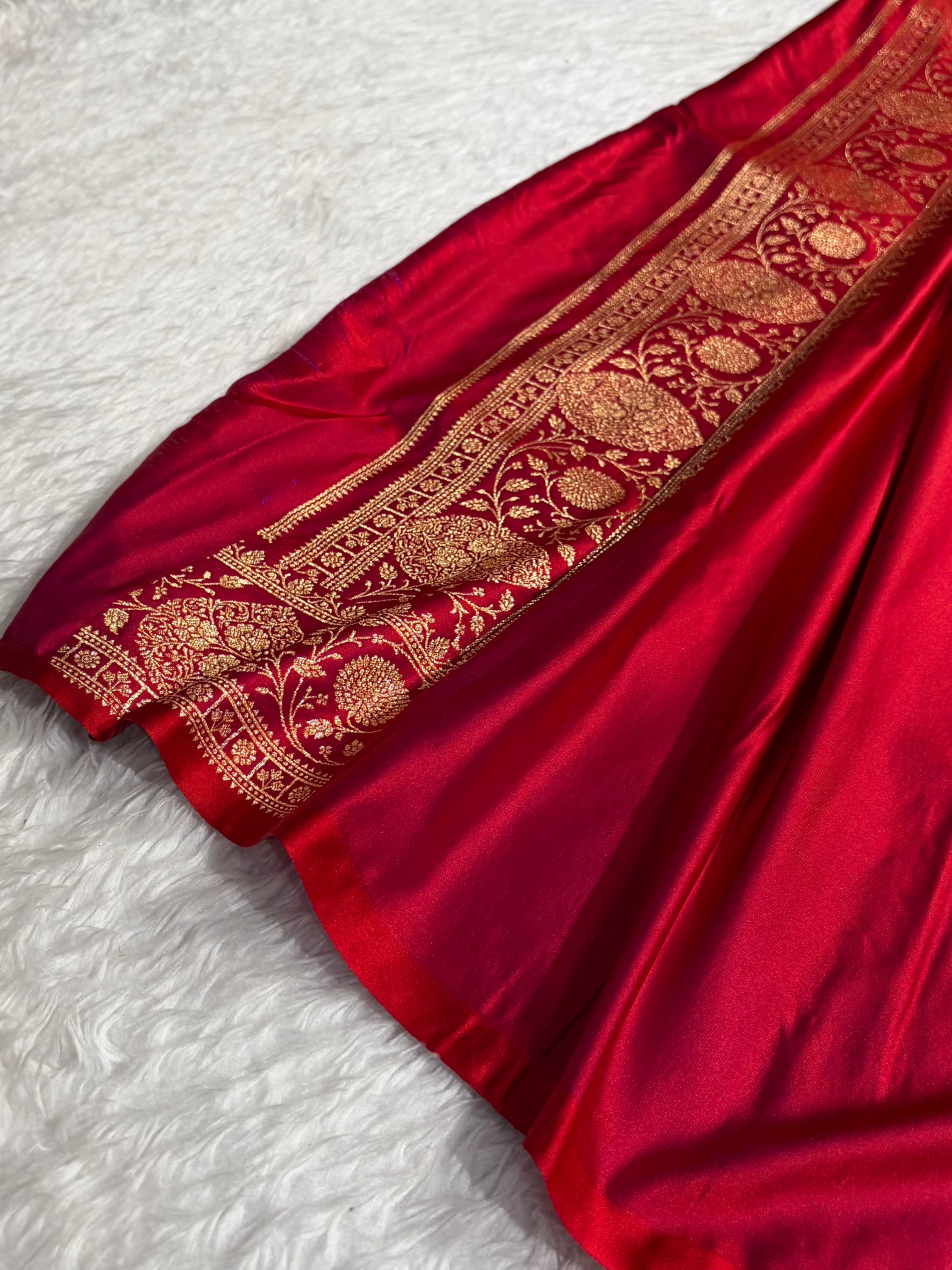 Mysorepattu Premium Satin Katan Silk Saree for Women | Jacquard Loom Woven Designer Saree
