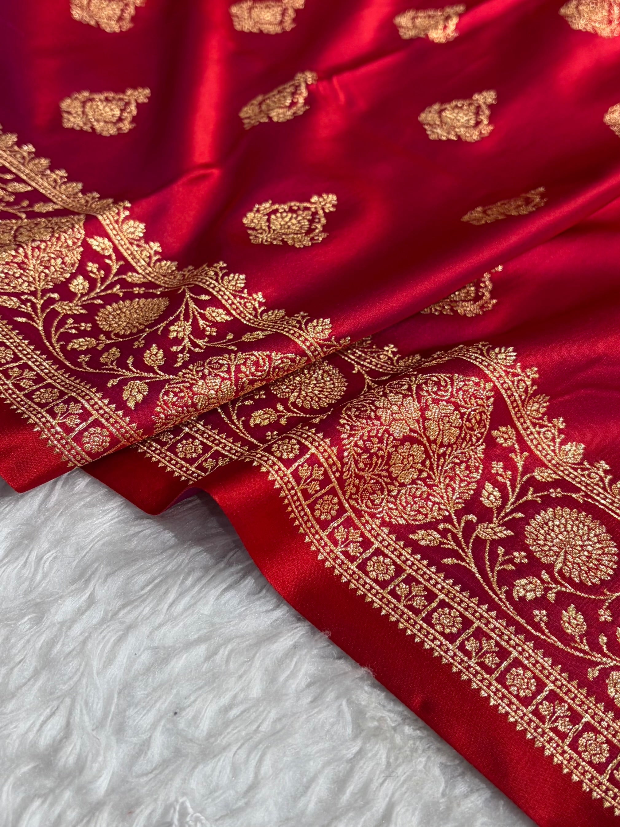 Mysorepattu Premium Satin Katan Silk Saree for Women | Jacquard Loom Woven Designer Saree