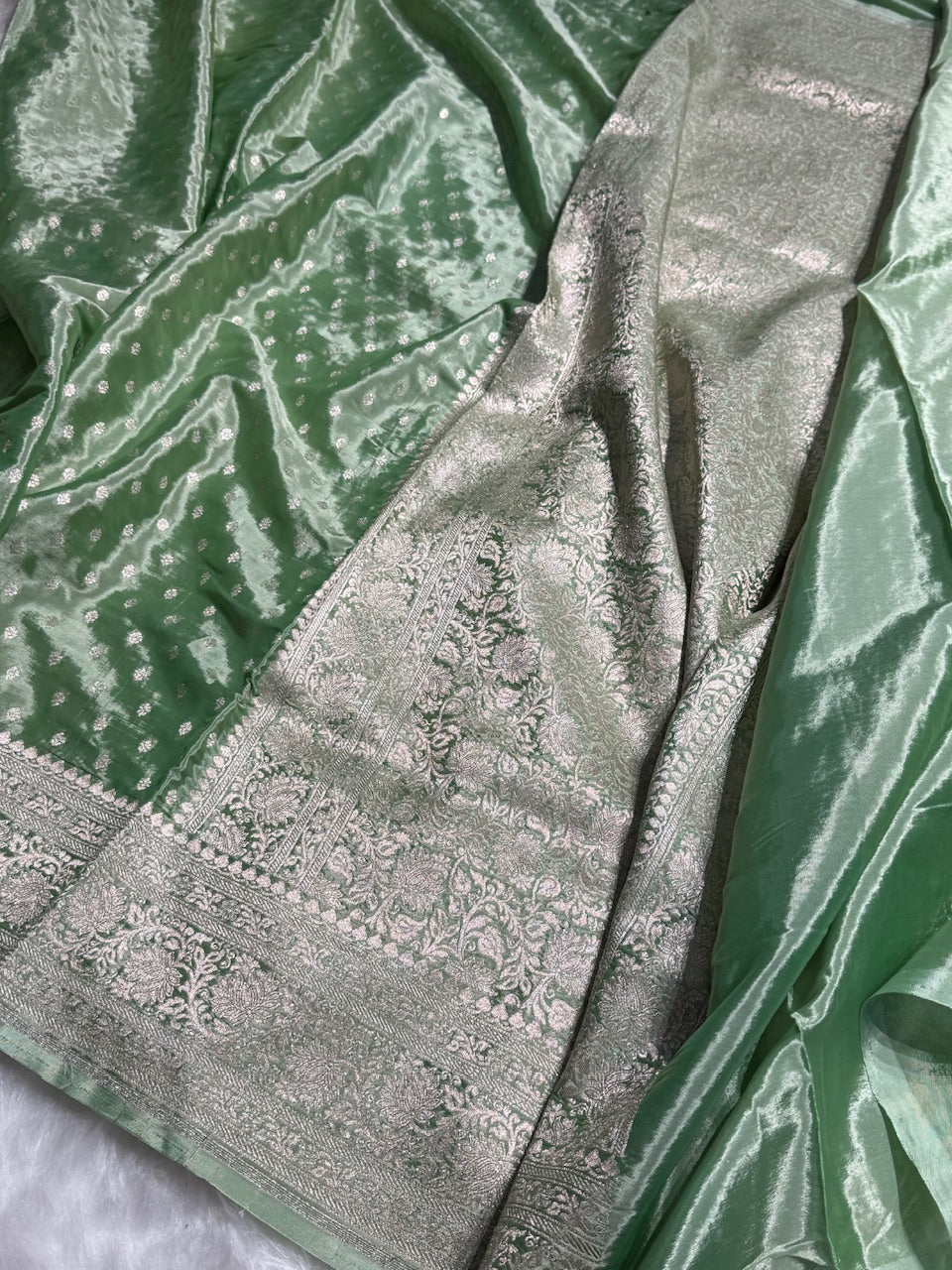 Crepe Silky Katan Banarasi Saree | Premium Jacquard Silk Saree | Mysorepattu