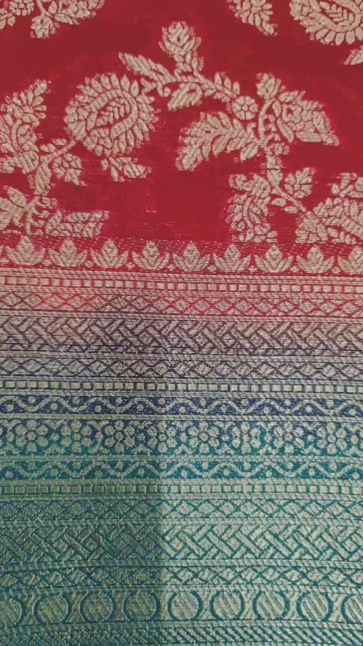 Load video: Golden Maze: Crepe Mysore Silk with Zari Jaal