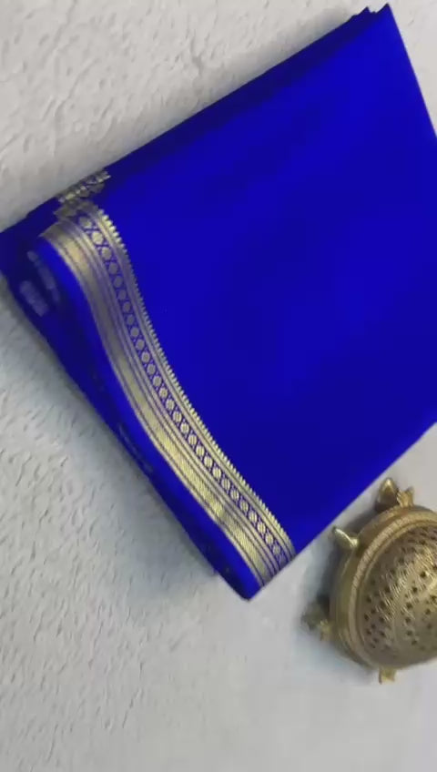 Load video: Traditional border with line pallu in beautiful solid colors