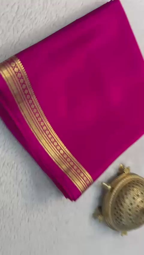 Load video: Traditional border with line pallu in beautiful solid colors