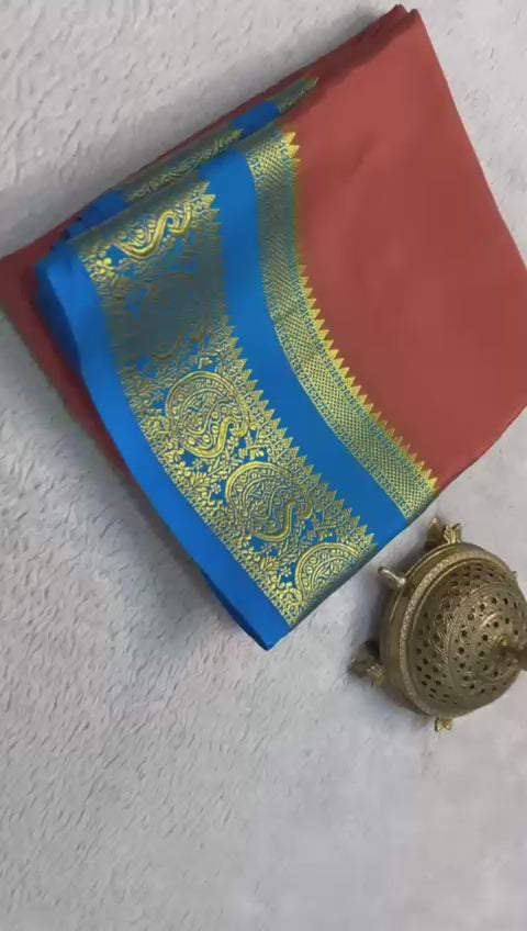 Load video: Silken Splendor: Majestic Mysore Silk Saree