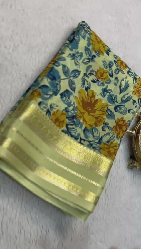 Load video: Embrace Tradition: Floral Silk Sarees with Beautiful Patta Pallu &amp; Plain Blouse