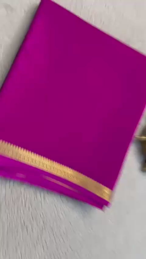 Load video: Mesmerize in Mysore Silk: Crepe Sarees with Small Border